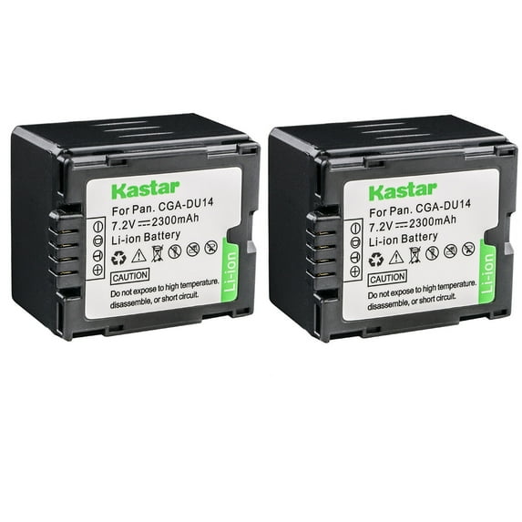 Kastar 2-Pack CGA-DU14 Battery Replacement for Panasonic NV-GS55, NV-GS58, NV-GS60, NV-GS65, NV-GS70, NV-GS75, NV-GS78, NV-GS80, NV-GS85, NV-GS100, NV-GS120, NV-GS140, NV-GS150, NV-GS158 Camera