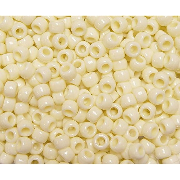 JOLLY STORE Crafts Buttermilk 9x6mm Pony Beads, Made in USA, 500pcs
