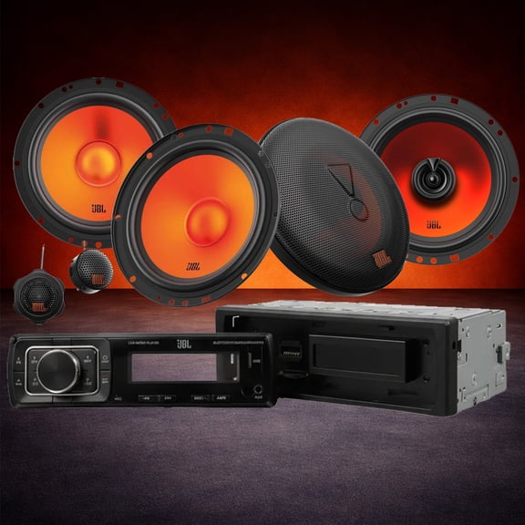 Kit jbl autoestéreo celebrity 150 1 din + 4 bocinas stage1 de 6.5 pulgadas