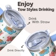 thumbnail image 4 of 20oz elephant Stainless Steel Tumbler with Handle and Straw Insulated Coffee Travel Mug Water Bottle with Lid and Straw Fits Most Car Cup Holders Commute Essential Gift for Women Men, 4 of 6