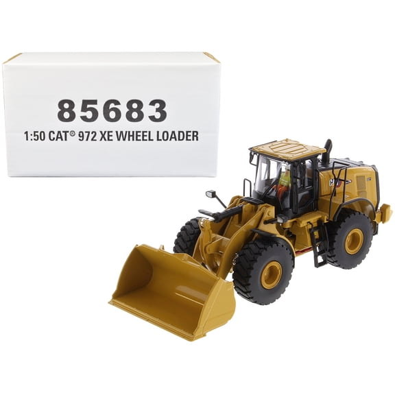 CAT Caterpillar 972 XE Wheel Loader Yellow with Operator "High Line Series" 1/50 Diecast Model by Diecast Masters