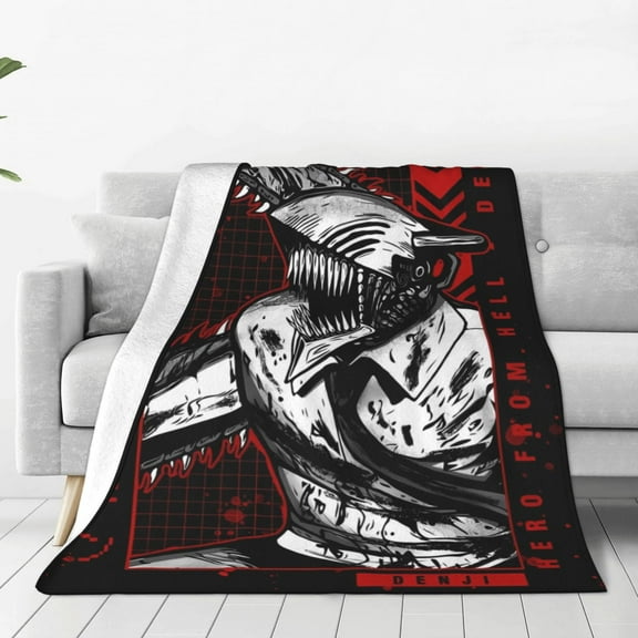 Chainsaw Man Throw Blanket Couch Bed Sofa Soft Lightweight Warm Cozy Flannel Fleece Bed Blanket For Kids Adults Gift Multiple Sizes Available 40"X30"