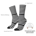 thumbnail image 4 of Rateoe Black And White Stripes for Women Casual Calf Socks - Cute Crew Socks - Thin Soft Above Ankle Socks Size 5-11, 4 of 6