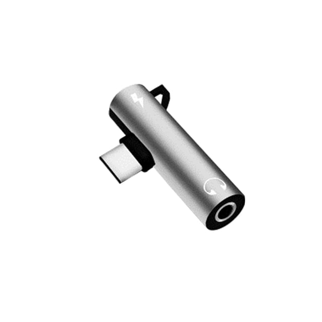 Matsuzay Adaptador tipo c de 3,5mm, conector de Audio profesional 2 en 1, convertidor de auriculares para teléfonos, accesorio de conexión, equipo de Teléfono y Comunicación plata 3cm