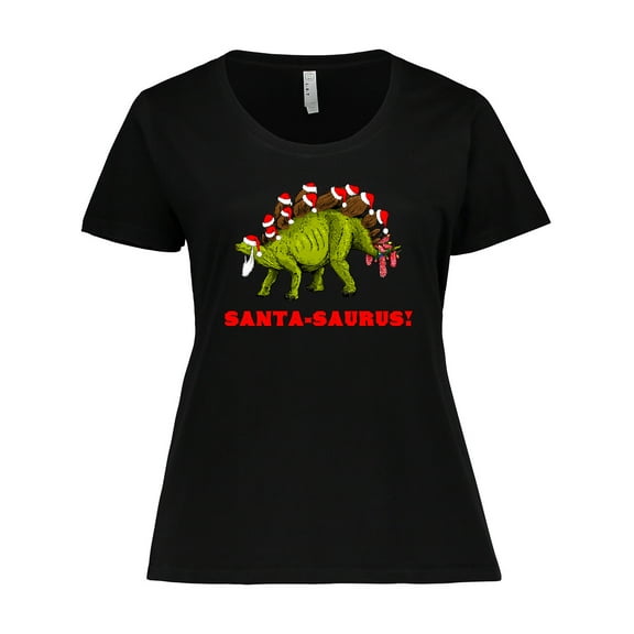 Inktastic Santa-Saurus Christmas Dinosaur Women's Plus Size T-Shirt