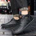 thumbnail image 6 of Mens Casual Work Boots Lightweight Slip Resistant Breathable Walking Driving Boots Vintage High Top Flat Shoes Black 12 US, 6 of 7