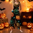 thumbnail image 2 of HAJWOH Halloween Pants Women Print Linen Cotton Jumpsuits Rompers Plus Size Loose Fit Jumpers Pants with Pockets(Multicolor,L), 2 of 6