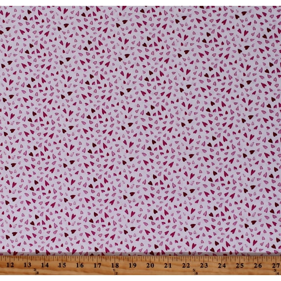Cotton Valentine's Day Hearts Love Love is in the Air Pink White Cotton Fabric Print by the Yard (1686-01)