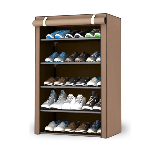 Zapatera de 5 Niveles Multifuncional | Estante para Zapatos | Almacenamiento de Calzado de Acero Inoxidable | Closet Organizador para Tenis | Tela Impermeable