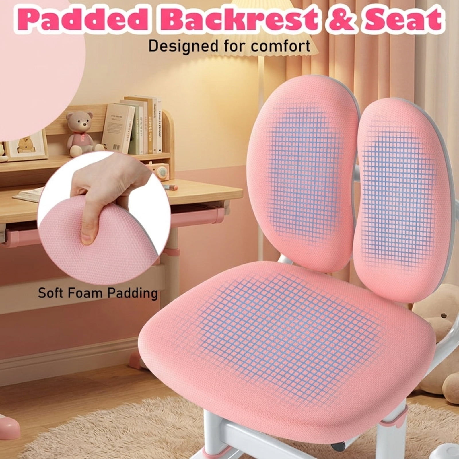 Furnibear Kids Chair Kids Desk Chair Children Study Chair with Double Back Support and Adjustable