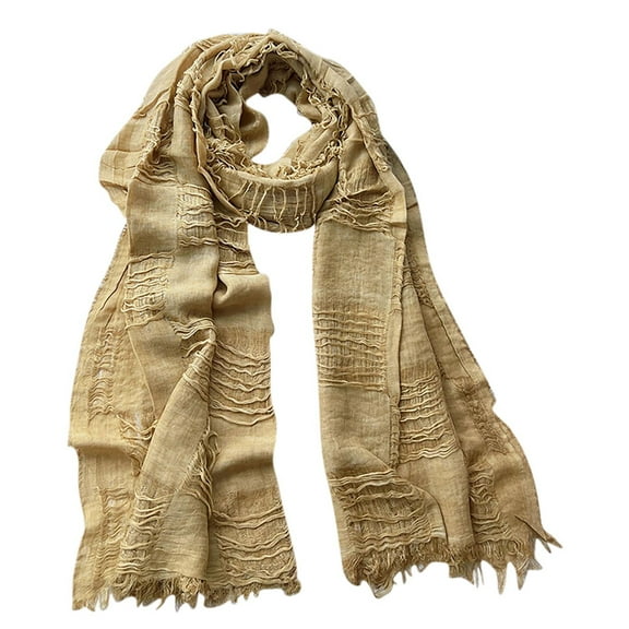 Alkepwun Men's Retro Plain Weave Scarf Shawl Wrap Soft Lightweight Versatile Scarves Wraps in Autumn and Winter