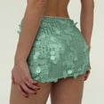 thumbnail image 3 of XUNKUSGA Shiny Skirt Sparkly Belly Dance Costume Mini Wrap Skirts for Women Glitter Low Waist Pencil Skirts Fashion Casual Solid Color Party Club Short Skirt S-XL Green, 3 of 3