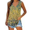 thumbnail image 1 of Gibobby Mujeres Casual Tie Dye Vintage Impresión Cuello en V Sin mangas Chaleco Camiseta Blusa Tops(Amarillo,G), 1 of 5