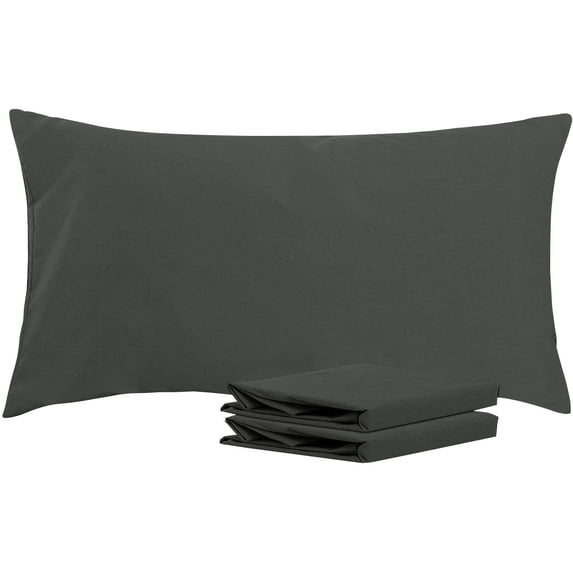 King Pillowcases, Set of 2, 100% Brushed Microfiber, Soft and Cozy, Wrinkle, Fade, Stain Resistant,with Envelope Closure, Dark Grey
