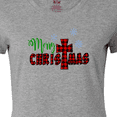 thumbnail image 4 of Inktastic Merry Christmas Buffalo Plaid Cross with Snowflakes Women's T-Shirt, 4 of 5