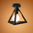 thumbnail image 4 of Juego de 2 Lámparas de Techo de Diseño Industrial, Jaula Triangular, Lámpara de Techo Moderna, Estilo Industrial Vintage, Metal Negro, Dormitorio, Cafetería, Restaurante, Comedor, Negro, 4 of 5