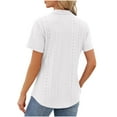 thumbnail image 3 of ZyeKqe Short Sleeve Tops for Women Eyelet V Neck Pleated Shirts T Shirts Dressy Casual Blouses, 3 of 4