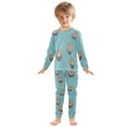 thumbnail image 6 of FORMRS Long Sleeve Top and Pants Pajama Set for Niños 2-Piece Sleepwear, Sizes 18M-8Y, Cartoon Capybaras, 6 of 6