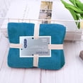 thumbnail image 5 of Soft Coral Fleece Bath Towel, Absorbent Polyester Bath Sheet for Daily Use and Travel, Quick-Dry Lightweight Towel for Gym and Beach, Lake Blue Color, 36x80cm Size, 1 Count, 5 of 9