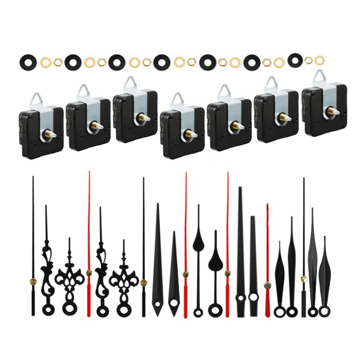 35 Sets Quartz Clock Movement Mechanism, Silent Short Shaft Mechanisms with Hands, Wall Mechanism Parts