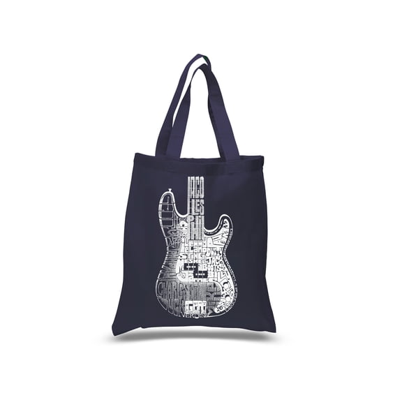 Small Word Art Tote Bag - Bass Guitar
