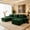 Green, variant on QuzyAor 117 Inch Modern U Shaped Compressed Boneless Sectional Sofa, 3 Seater Corduroy Cloud Couch with Ottoman, Memory Foam Extra Deep Seat, No Assembly Living Room Furniture, Brown