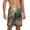 thumbnail image 2 of Sikiie Jungle Dinosaur Mens Pajama Shorts, Lightweight Lounge Pant with Pockets Soft Sleep Pj Shorts for MenMedium, 2 of 6