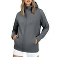 thumbnail image 2 of ZHOGXU Women's Hooded Coat With Pockets Long Sleeve Solid Color Zipper Plush Windproof Comfortable Stylish Jacket For Casual Daily Wear Gy2 L, 2 of 6