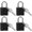 -, variant on Allio-Mini Padlocks with Keys, 4 Pcs, Black