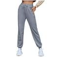 thumbnail image 2 of Labakihah Sweatpants Women Women's Premium Soft Lightweight Skinny Solid Soft Stretch Pockets Sweatpants Yoga Pants Women Grey-01, 2 of 6