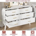 thumbnail image 5 of Fluted 6 Drawers Dresser, Wide Modern Chest of Drawers, 6 Drawer Double Dresser, 5 of 12