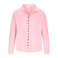 thumbnail image 4 of RXIRUCGD Chemise Blouse pour Homme Mode Décontractée Unie à Boutons Col Rond Manches Longues Col Rabattu, Rose, Taille : L, 4 of 6