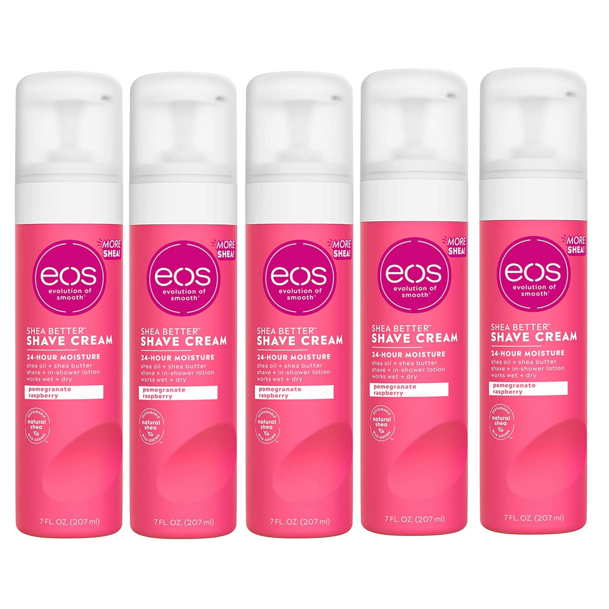 eos Shea Better Shave Cream Shower Lotion Pomegranate Raspberry 7 oz, - 5 Pack