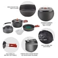 thumbnail image 5 of Bulin Camping Cookware Mess Kit, Backpack Portable Campfire Cooking Pots Pans Kettle Set, Lightweight Durable Cook Gear for Open Fire Hiking, Outdoor (BPA Free Bowls, Plates) ,12PCS, 5 of 5