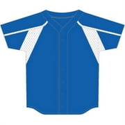 2500W-0206-M Womens Faux Full-Button Royal - Medium Jersey