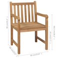 thumbnail image 4 of vidaXL Chaises de Jardin 2 pcs avec Coussins Rouges en Bois de Teck Massif, 4 of 5