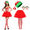 Red 4pcs set, variant on 8 Piece Snowman Costume Adult,Snowman Outfit Tutu Skirt Snowman Scarf Christmas Hat Carrot Nose Gloves Pom Pom Balls Christmas Fancy Dress for Women Xmas Party Cosplay Set Accessories