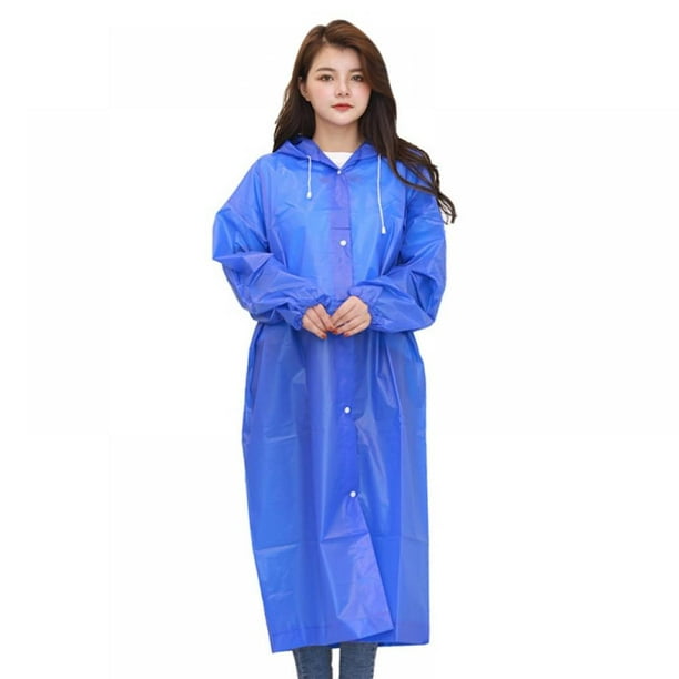 Guzack Rain Poncho for Adults, Waterproof Reusable EVA Raincoat ...