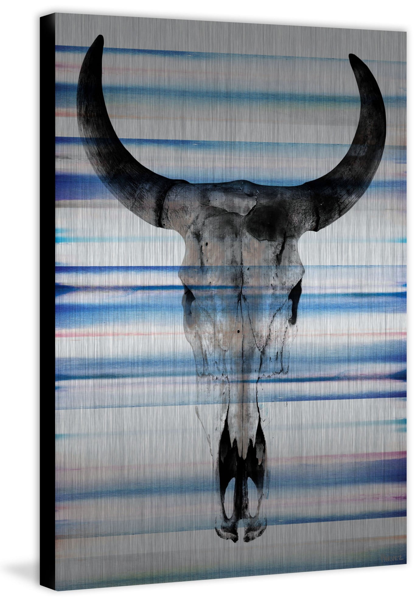 Parvez Michel Inc Parvez Taj - Long Skull Face Painting Print on Brushed Aluminum