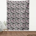 thumbnail image 3 of Butterfly Fabric by the Yard Upholstery, Ornamental Romantic Summer Vegetation Vibrant Backdrop Monochrome Animals, Decorative Fabric for DIY and Home Accents, Taupe Pink Black by Ambesonne, 3 of 4
