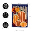 thumbnail image 2 of Evergreen Autumn Pumpkin Group Garden Burlap Flag, 2 of 6