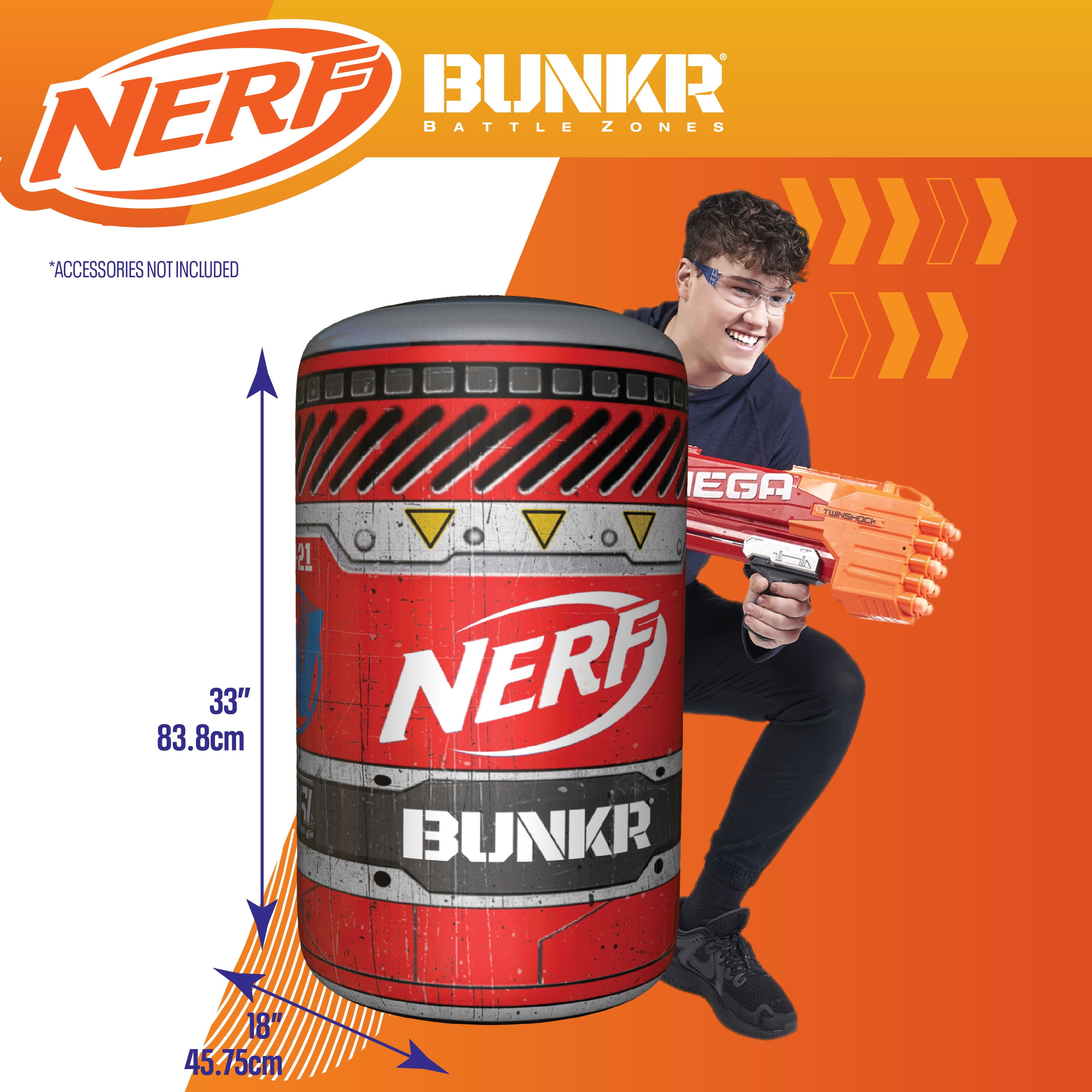 BUNKR BATTLE ZONES Nerf Competition Pack - 4 Inflatable Bunkers for Foam Dart Wars