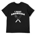 thumbnail image 3 of I Beat Anorexia Spunky Men's Cotton Short Sleeve HD Print Tee for Casual T-Shirt Crew Neck Top Black XL, 3 of 7