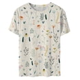 thumbnail image 3 of DailyTrove Women's Whimsical Illustrations Print T-Shirt - Short Sleeve Casual Tee, Playful for Daily & Gatherings, 3 of 3