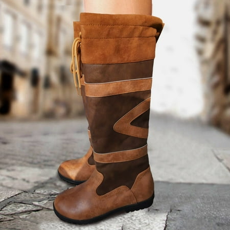 

TALKVE Warm Boots Lace Up Shoes Flat Style Color Blocking Front British Women s Women s Boots