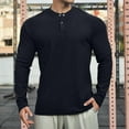 thumbnail image 2 of CHGBMOK T-Shirts pour Hommes Mode Décontractée Lavage Ample Velours Manches Longues Col Rond Haut/chemise, Tailles M-3TG, 2 of 3