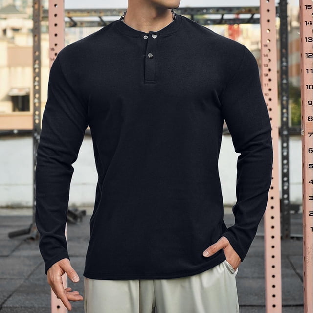 pstuiky manga larga de hombre, Camiseta/camiseta informal de manga larga con cuello redondo y lavado holgado de terciopelo para hombre top de hombre xxl