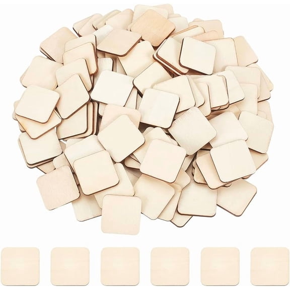 150 Pcs Wood Squares for DIY DIY Crafts 1.2x1.2 Inch Square Blank Wooden Unfinished Wood Crafts Blank Balsa Wood Sheets Unfinished Wood Pieces for DIY Crafts Painting Writing DIY Supplies Engraving