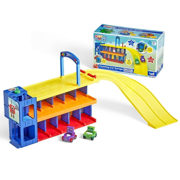 hand2mind Numberblocks Counting Car Garage, Preschool and Elementary Play Figure Playsets, Ages 3 