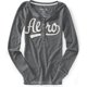 thumbnail image 1 of Aeropostale Womens Script Henley Shirt, Gris, XS Aeropostale henley, 1 of 1